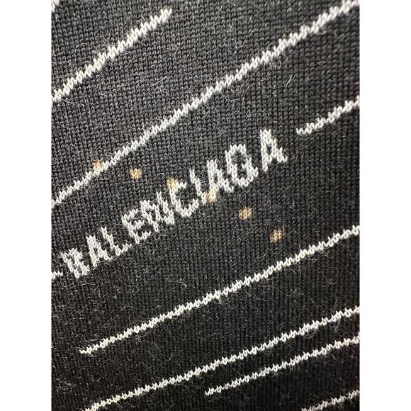NWT Balenciaga Logo Intarsia Wool-Blend Sweater Black Men's XL - Picture 6 of 15